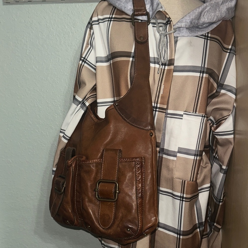 Banana republic large leather hobo bag unisex - Picture 3 of 16